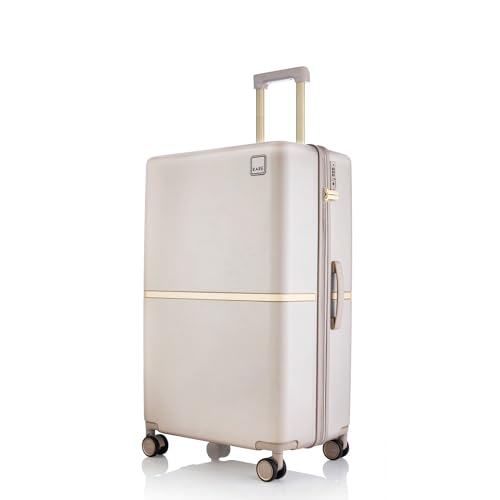 Image of Rare Tony Medium Size Beige Hard Trolley Bag Polycarbonate Antiscratch Travel Suitcase with 8 Silent Wheels and a Sturdy TSA Lock - Luggage for Men & Women