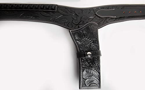 Hulara Western Gun Holster .45 Auto .45 Acp 44/45 Caliber Cowboy Holster For Revolver Full Grain Buff Leather Gun Holster With Belt For Men #TOP7