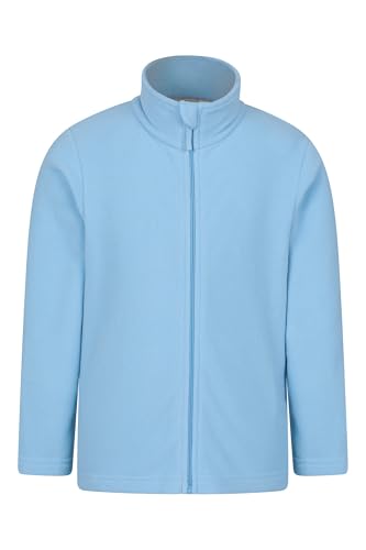 Mountain Warehouse Camber II Kids Full-Zip Fleece - Comfy, Lightweight Sweatshirt, Full-zip, For Boys & Girls - For Spring Summer, Camping, Outdoors & Hiking Light Blue Kids Size 3-4 Years