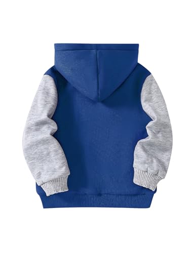 Image of Kids Zip-Up Hooded for Boys Sherpa Lined Jacket Winter Outdoor Sweatshirt Warm Coat 3-14 Years