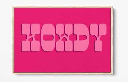 Impression sur toile Glitzy Howdy grand tableau déco cadre chêne clair - 2