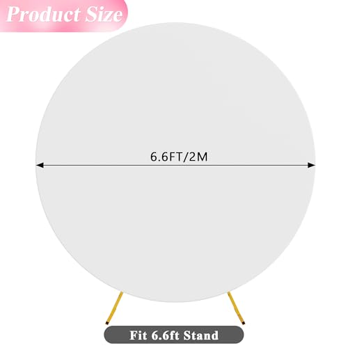 Wokceer 6.6FT Round Backdrop Cover Round Arch Covers White Spandex Circle Balloon Arch Stand Round Arch Backdrop Cover for Wedding Birthday Party Ceremony Decor - Thumbnail 2