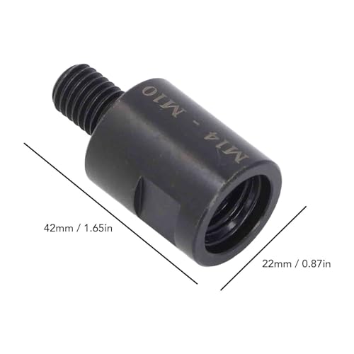 2 Stück Winkelschleifer Gewindeadapter, M10-M14 Winkelmühle Adapter CRV Stahl Weiblich Zu Männlicher Mühle Wellenwandler-Grenzflächenanschluss (M14 bis M10)