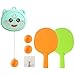 kowaku Hanging Table Tennis Train Set Tennis Practice Equipment Parent Child Toy Self Training Hanging Boys Beginners Girls Adults, Cow 2 Beats 3 Balls