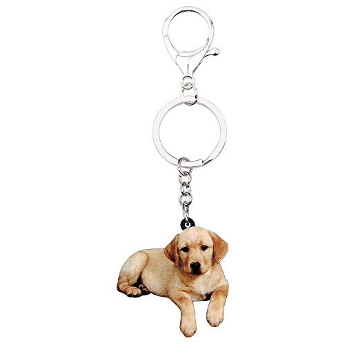 Preisvergleich Produktbild GPZEDCDB Schlüsselanhänger Schlüsselring Acryl Labrador Retriever Hund Schlüsselanhänger Ring Tier Schmuck für Frauen Mädchen Haustier Liebhaber Tasche Geldbörse Auto Charms