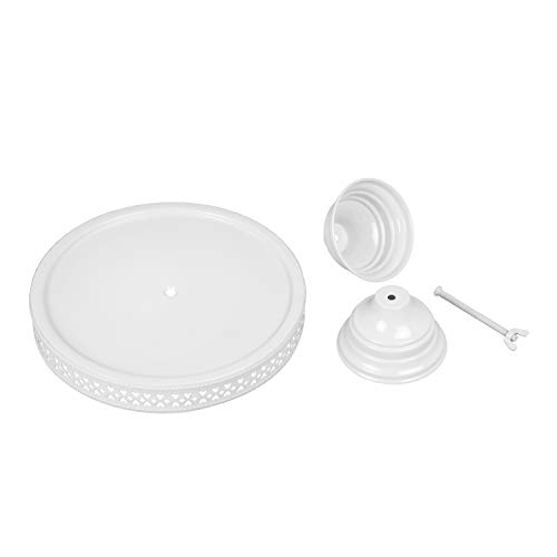Image of Non Revolving Metal Cake Stand Pedestal Set of 3, White, 13 inch, 11 inch, 9 inch Diameter