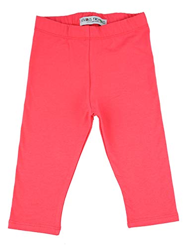 Vivian's Fashions Capri Leggings - Baby Girls, Cotton (Coral, 18 Months)
