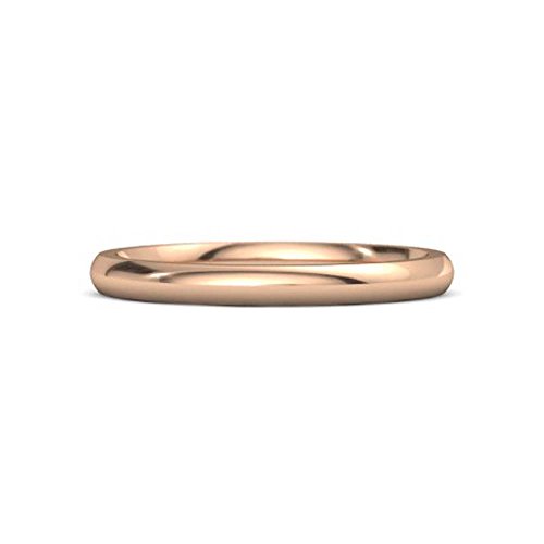 RUDRAFASHION 14k Rose Gold Plated 2.5 mm Simple High Polish Classic Comfort Fit Engagement Wedding Band Ring