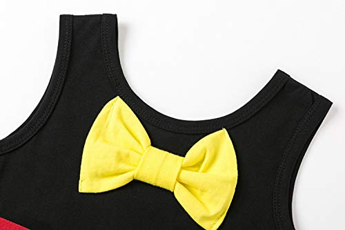 Girls Mickey Dress for Toddler Cotton Sleeveless Bow Red Dress Mickey Minnie Dresses4