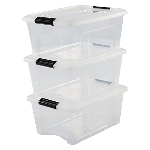 Juego de 3 cajas de almacenamiento apilables 15L Iris Ohyama Cover