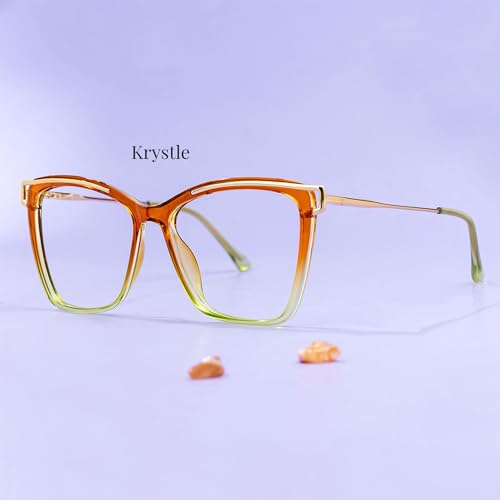 Image of Zeelool Oversized Frame Glasses for Women, Square eyaglasses frame with Non-prescription Clear Lens ZJGX999416