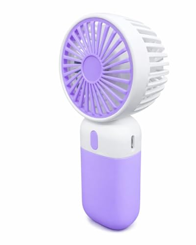 Image of Kabello Portable Hand Fan for Adults and Kids Rechargeable Handheld Fan with 3 Fan Speed Mini Fan for Travelling, Makeup and Office (Purple)