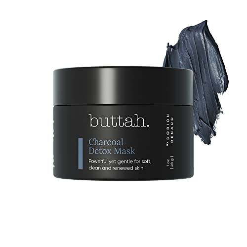 Buttah Skin Charcoal Detox Mask 1 fl oz e 30 mL - Activated Charcoal - African Butters - Rose Water - Detoxifying and deep cleansing mask for melanin rich skin - Black Owned Skincare