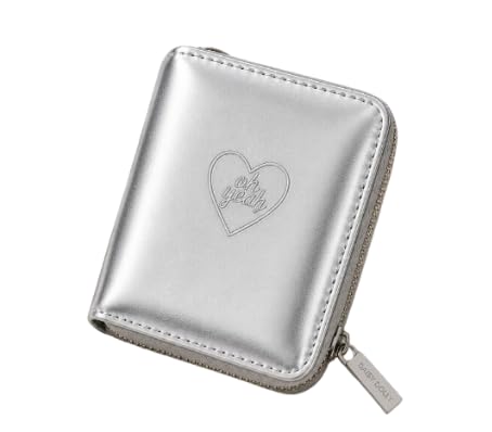 Silver Glossy Zipper Wallet for Women Compact Metallic Card and Cash Wallet-picture-52