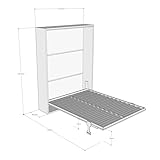 Dimensioni: Letto chiuso: L.175,2 P.40,5 H.218,3 cm Letto aperto: L.175,2 P.224 H.218,3 cm Altezza piano rete da terra: 29 cm Altezza massima materasso: 23 cm Made in Italy. Prodotto