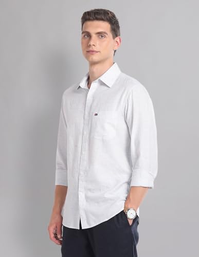 Image of Arvind Modern Slim Fit Heathered Summer Shirt