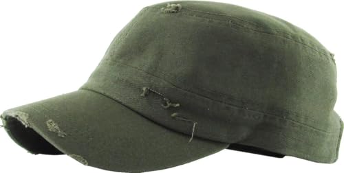 Image of Vintage Distressed Cadet Army Cap Basic Everyday Military Style Hat
