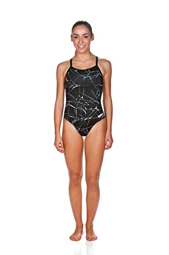 Arena Water Light Drop Back MaxLife One Piece Swimsuit, Black - Grey, 28