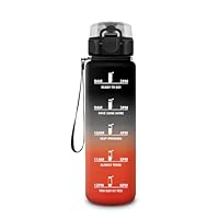 KollyKolla Sportwaterfles, 1,5 l, met motiverende tijdweergave, lekvrij, gemakkelijk te reinigen, voor kantoor, yoga, fietsen