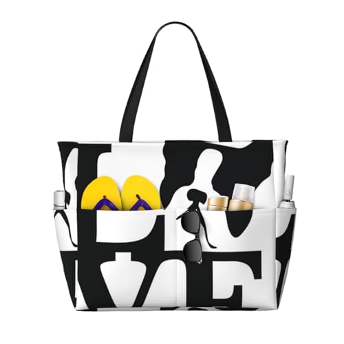 Sac de plage Boston Terrier Amour fini le manque de place dans votre sac fourre-tout