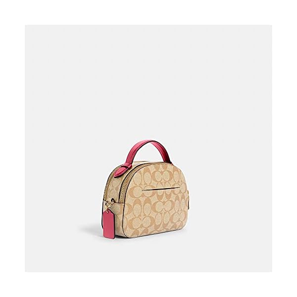 COACH Women's Serena Satchel in Crossgrain Leather (Light Khaki Confetti Pink)