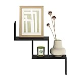 Furinno Rossi Wall Mount Floating Ladder Shelf, Espresso