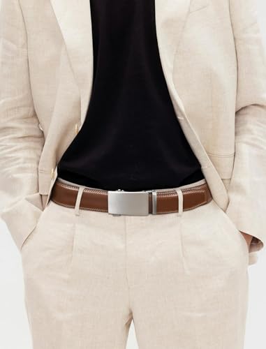 Ratchet Belts for Men - Genuine Leather 1 3/8'' Adjustable Dress Jeans (28" to 34" Waist)3