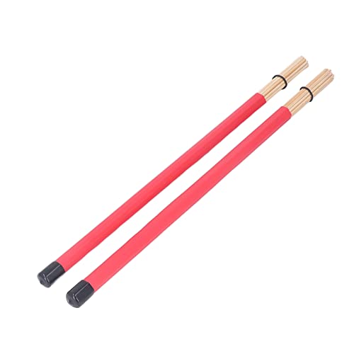 Baquetas tipo cepillo para batería, hechas de bambú, 1 par, para músicos en espacios pequeños y presentaciones acústicas en vivo miniatura 3