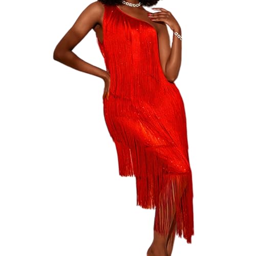 Chemise de nuit à paillettes robe fluide à franges pour tenue de nuit festive