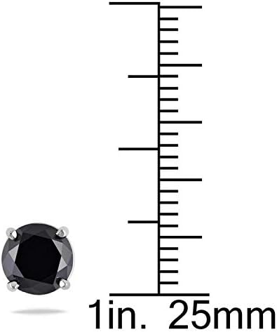 Pompeii 2Ct Treated Black Diamond Studs Earrings In 14K White Gold in Basket Setting - Image 3