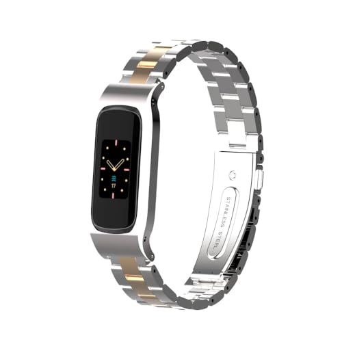 Image of Compatible with Fitbit Luxe Bands,Stainless Steel Metal Replacement Strap Wrist Band Compatible for Luxe Fitness Tracker