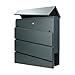 Virone Borneo Buzón Exterior de Acero Galvanizado con Soporte para Periódicos (Antracita)