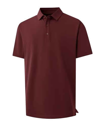 VEBOON Polo Shirts for Men Cotton Blend Moisture-Wicking Lightweight Performance Collared Mens Polo Shirts Shorts Sleeve