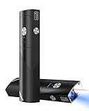 TOURIT Flat EDC Flashlight 1000 Lumens, Rechargeable Flashlight with Red Beam, UV Light, Compact Pocket Flashlight, LED Flashlight with Magnetic Base, Black
