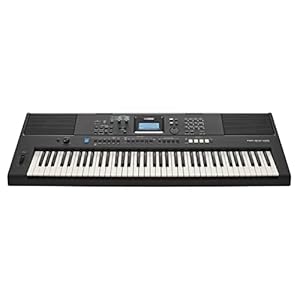 YAMAHA,PSR-EW425 Digitaal toetsenbord, zwart, veelzijdig, draagbaar digitaal toetsenbord met 76 aanslagdynamische toetsen, 820 instrumentlengtes, premium orgelgeluiden en LCD-display