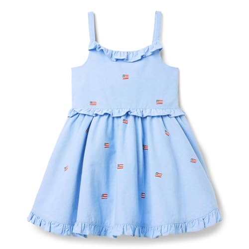 Janie and Jack Girls Embroidered Flag Dress (Toddler/Little Big Kid)
