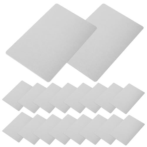 Cartes de visite en aluminium argenté Jojofuny à graver pour loisirs créatifs