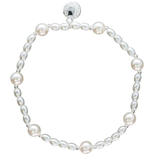 equilibrium Elegant Silver Plated Freshwater Pearl Bracelet, Timeless Beaded Design, Gift Boxed