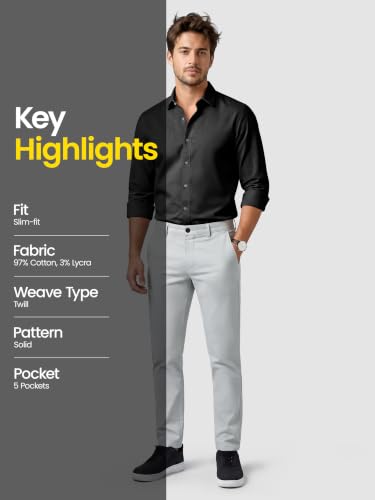 Image of Beyoung Cotton Lycra Classic Fit Chino Pants for Men | Casual Pants | Stretchable Chinos | Slant Pockets | Chino Trousers