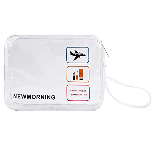 Travel Accessories TSA Approved Bag Travel Clear Toiletry Bag Quart Size 3-1-1with Zipper For Airline Cosmetic Bag Small luggage Travel Bag For liquids,Toothbrush,Razor.etc For Men/Women/Child.White