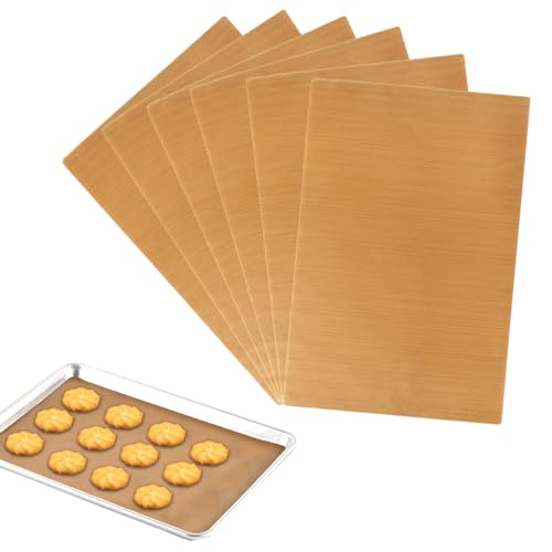 6 Sheets Baking Mats Non Stick Reusable Sheets Washable Teflon Oven Liners Baking Mat Sheet Baking Tray Liner Set 30x40cm Nontoxic Cooking Mat Reusable Non Stick Oven Liner