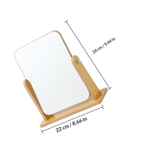 Espejo de mesa Homoyoyo de madera natural giratorio 360° miniatura 2