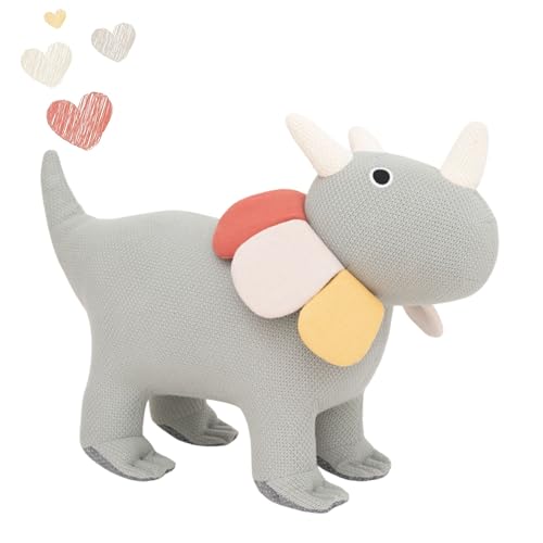 Peluche Triceratops maxi en coton naturel amigurumi de qualité
