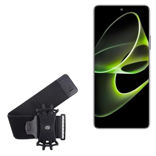 BoxWave Holster Compatible with Honor X40 GT - ActiveStretch Sport Armband, Adjustable Armband for Workout and Running - Jet Black