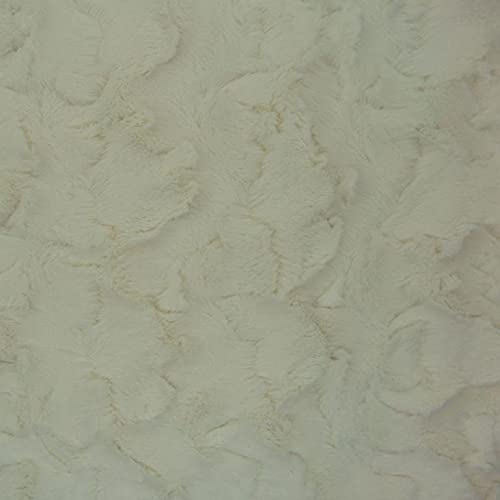 Fausse fourrure ondulée Ivoire au mètre 500x150 cm pour plaid et surmesure