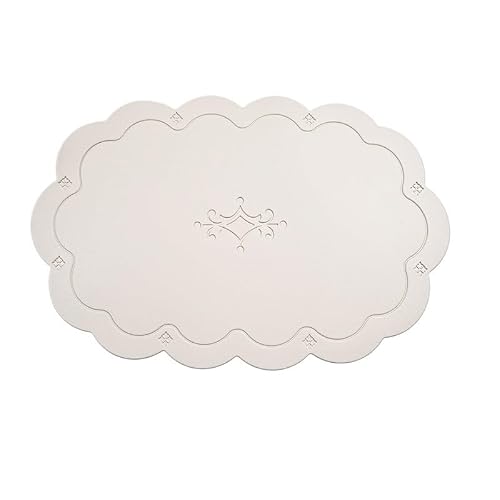 Dkiugl Beige Embossed Leather Placemat Western Non-Slip Heat Insulation Table Mat Coaster Home Hotel