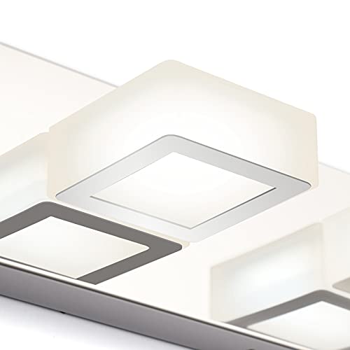 Ralbay 4 Lights Adjustable Acrylic Chrome Modern LED Bathroom Vanity Lights Over Mirror (Natural White Light)