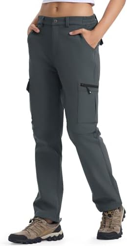 YSENTO Damen Softshellhose Winter Outdoorhose Wanderhose Skihose Thermohose | Wasserdicht Winddicht Fleece Gefüttert Warme Snowboardhose Trekkinghose Funktionshose