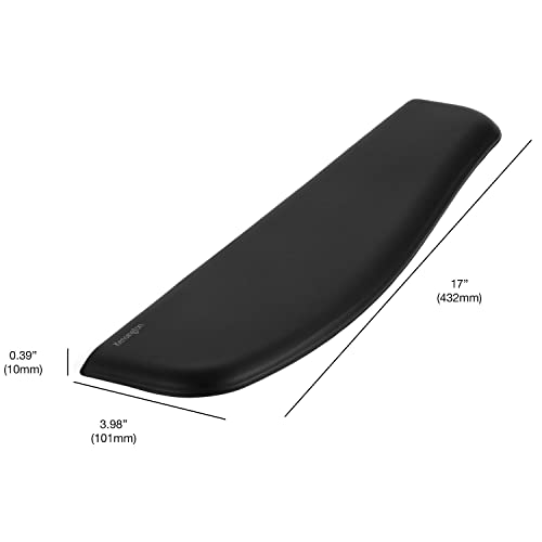 Image of Kensington ErgoSoft Wrist Rest for Slim Keyboards, Black (K52800WW) | Ergonomic gel cushioning, fits slim-profile keyboards, eases wrist strain while typing