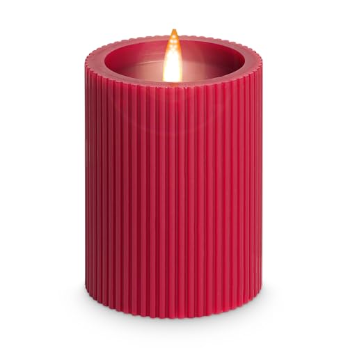 Idena 50158 - LED Kerze ca. 11 x 7,5 cm, Echtwachskerze mit...